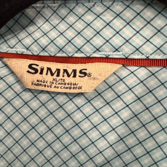 Simms Men's Blue Checkered Button Down Shirt - Picture 4 of 4